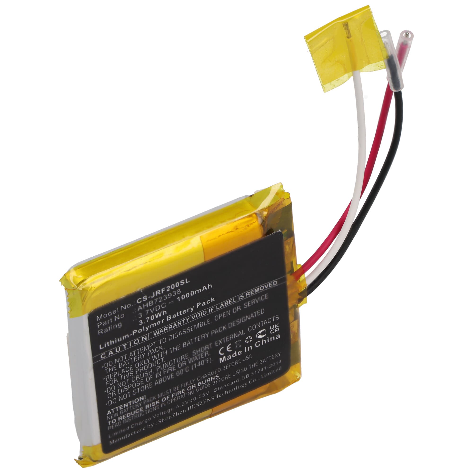 Batterie adaptée pour Jabra Solemate HFS200, Jabra Solemate, remplace la batterie Jabra AHB723938, 3,7 V 1000 mAh
