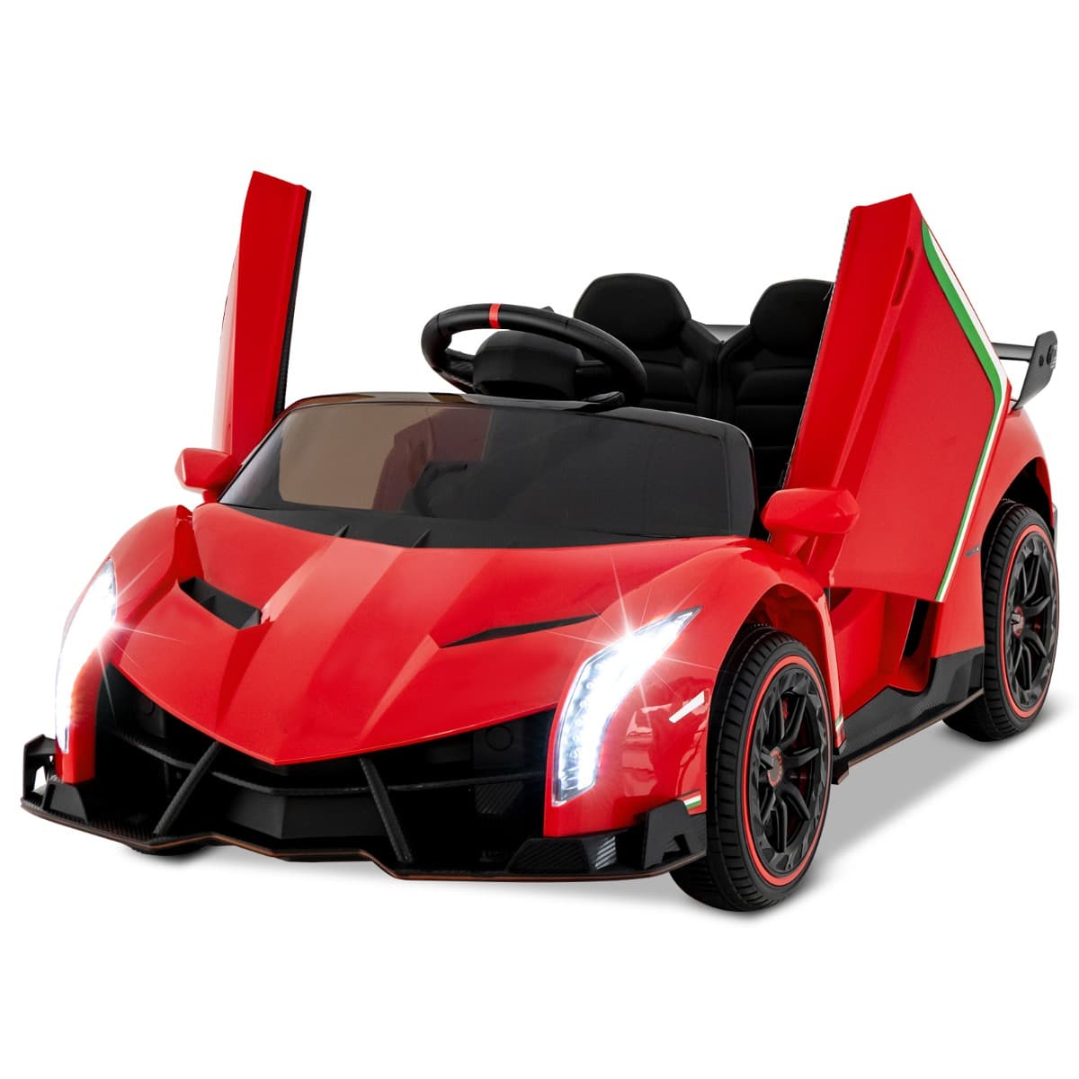 Costway12V Lamborghini Voiture Electrique Enfant avec Télécommande 2,4G Rouge