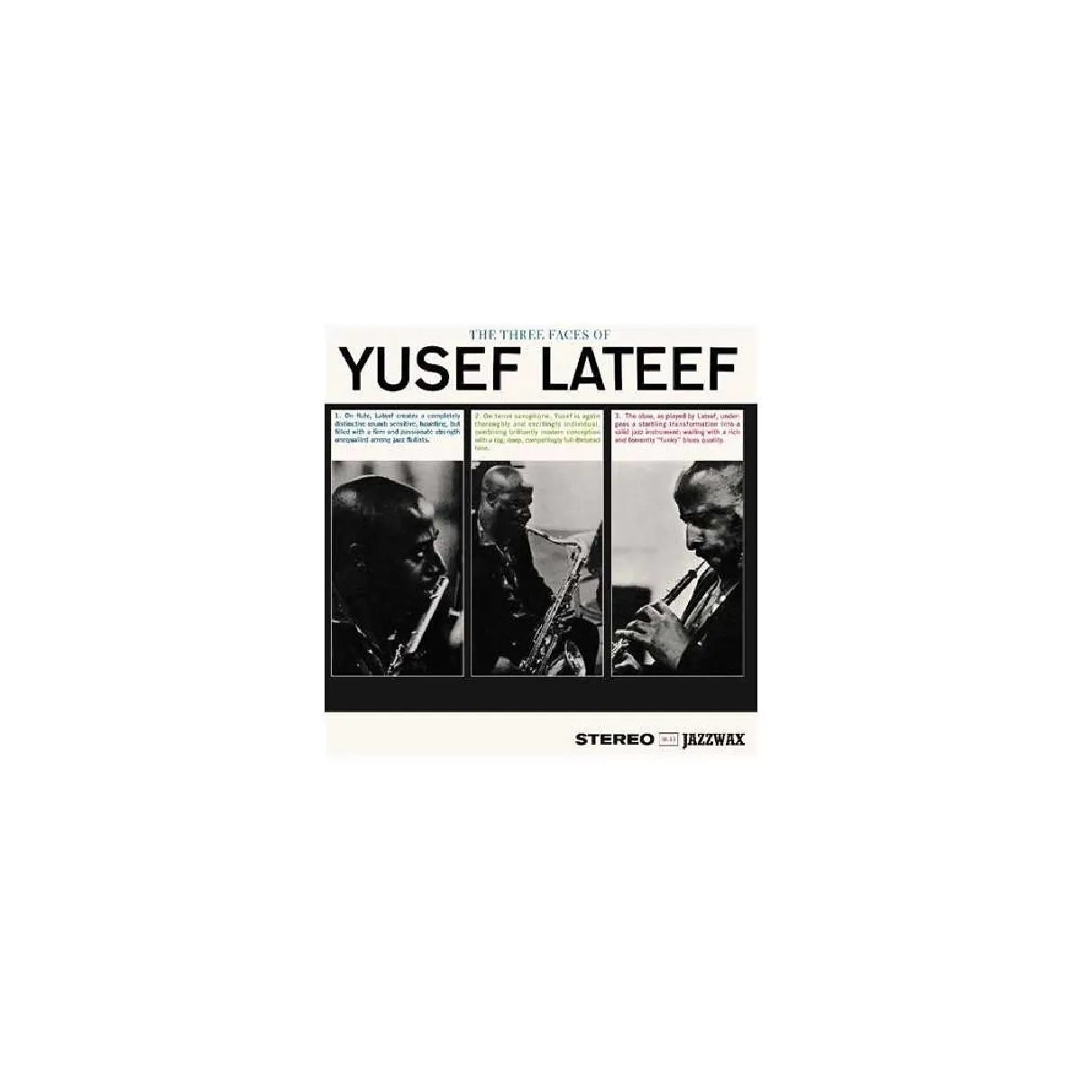 The Three Faces Of Yusef Lateef Vinyle 33T Édition Jazz Wax +2 Bonus